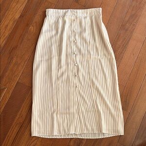 LC Lauren Conrad Striped Cream Midi Skirt-NWOT